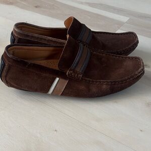 Magnanni for Neiman Marcus brown leather suede loafers mens sz 11